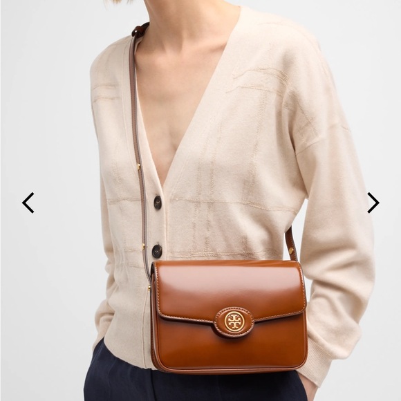 Tory Burch Brown Robinson Shoulder Bag with Convertible Design Dark Sienna NWOT - Picture 2 of 11